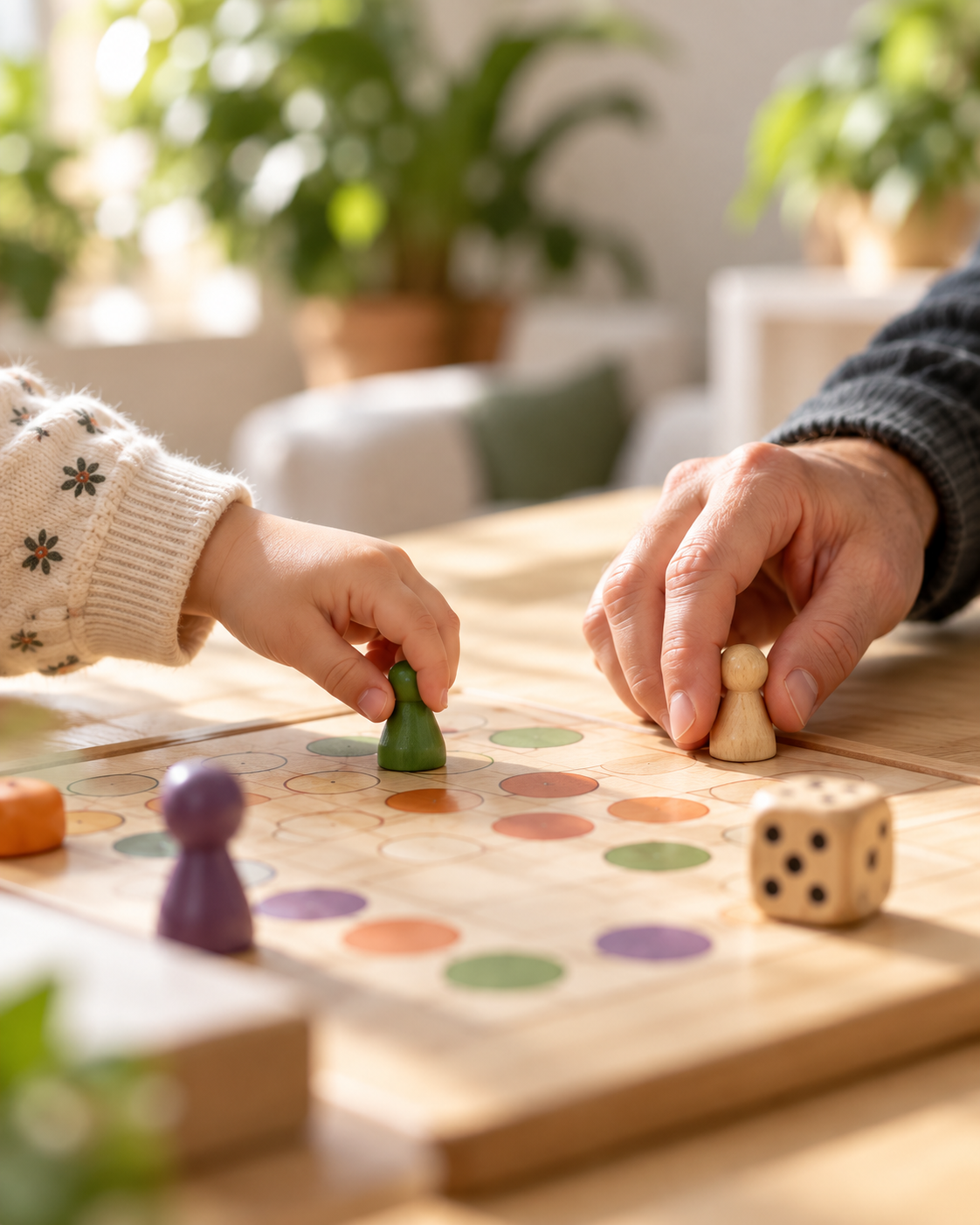 Un enfant et un adulte partagent un jeu de société