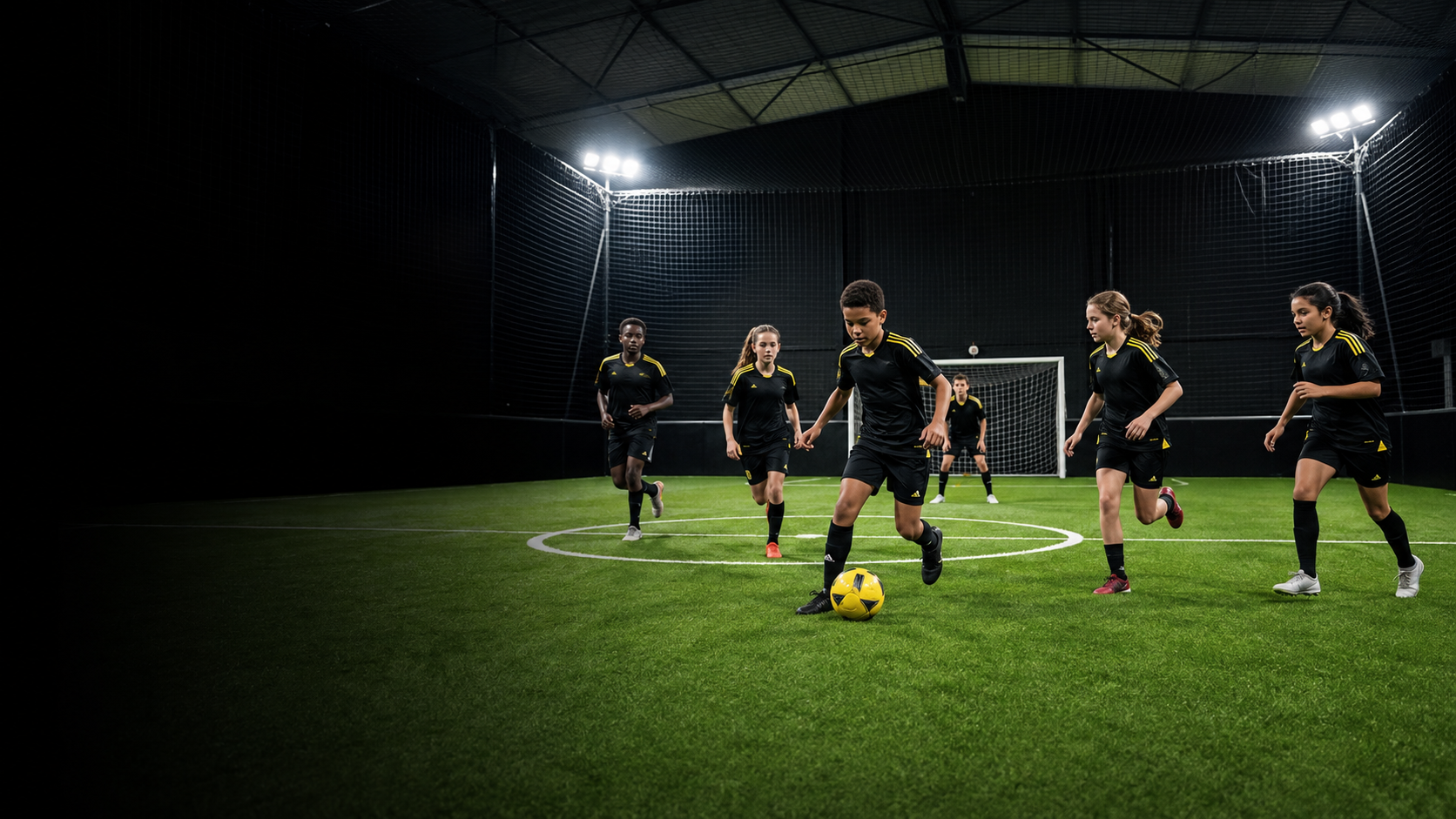 Jeunes joueurs de Foot 5 en séance de perfectionnement